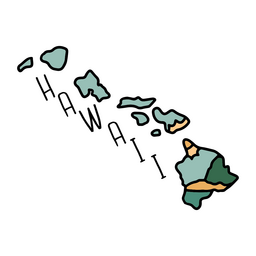 Sticker With The Word Hawaii On It PNG & SVG Design For T-Shirts