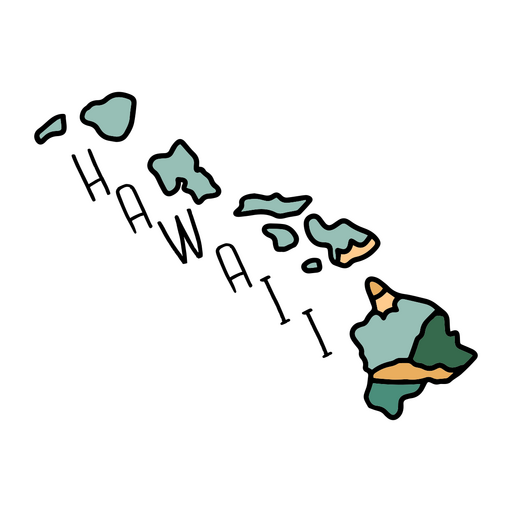 Sticker with the word hawaii on it PNG Design