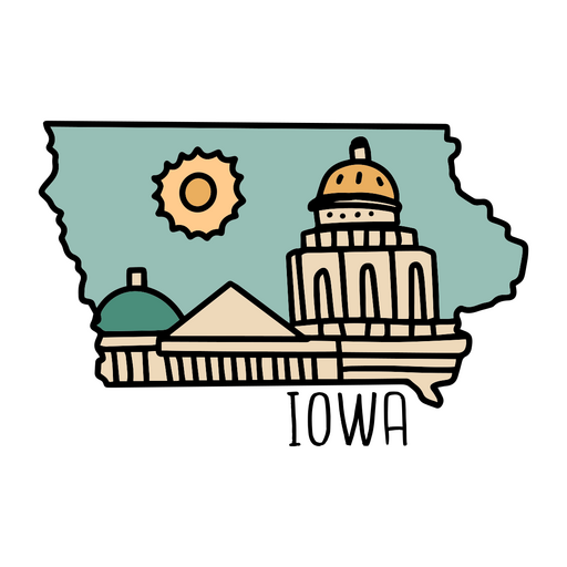 Iowa-Stadtaufkleber von Iowa-Stadtaufkleber PNG-Design