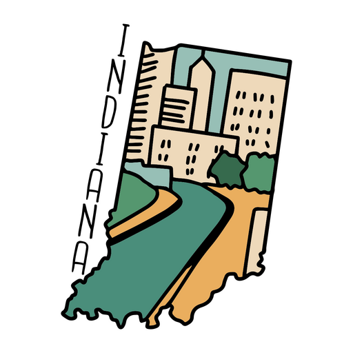 Sticker with the words indiana on it PNG Design