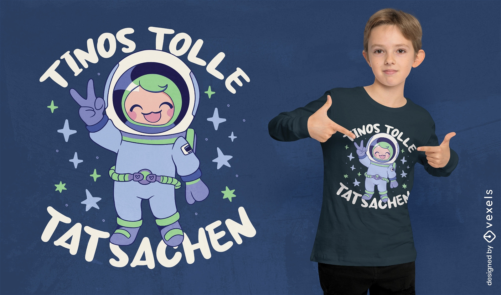 Design bonito de camiseta de astronauta