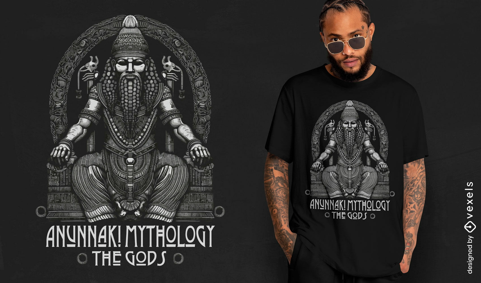 Design de camiseta do deus Anunnaki