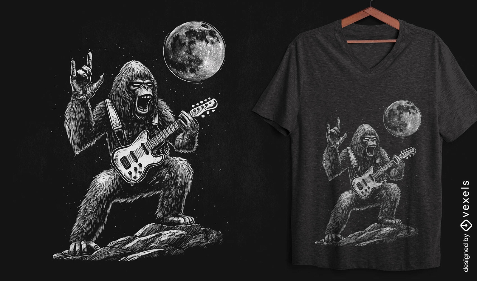 Diseño de camiseta del concierto Moonlight Bigfoot.