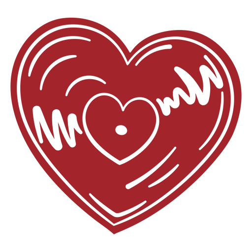 Corazón con un latido Diseño PNG