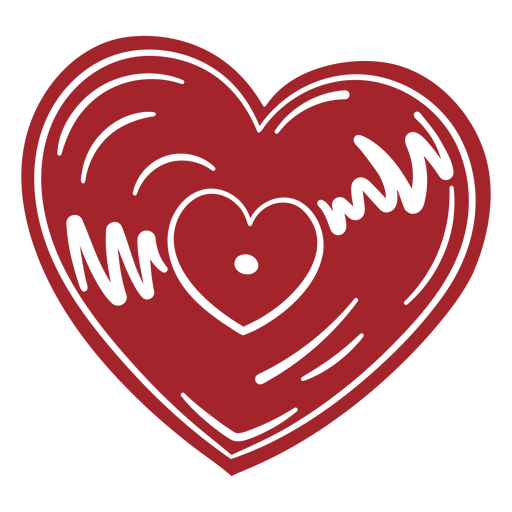 Heart with a heartbeat on it PNG Design