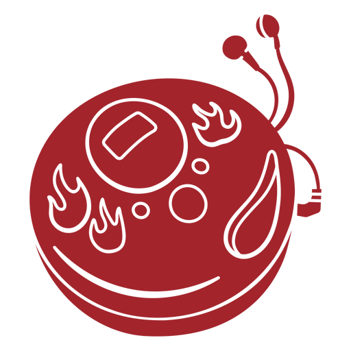 Red cd player with flames on it PNG Design