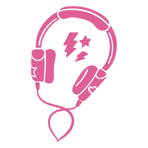 Pink headphones cut out PNG Design