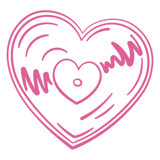 Icono de vinilo de corazón rosa Diseño PNG