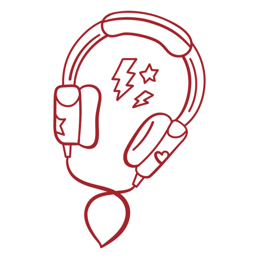 Diseño PNG Y SVG De Par De Auriculares Rojos Para Camisetas