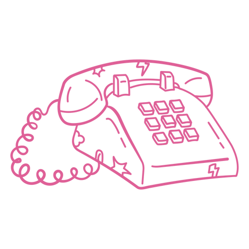 Pink telephone PNG Design