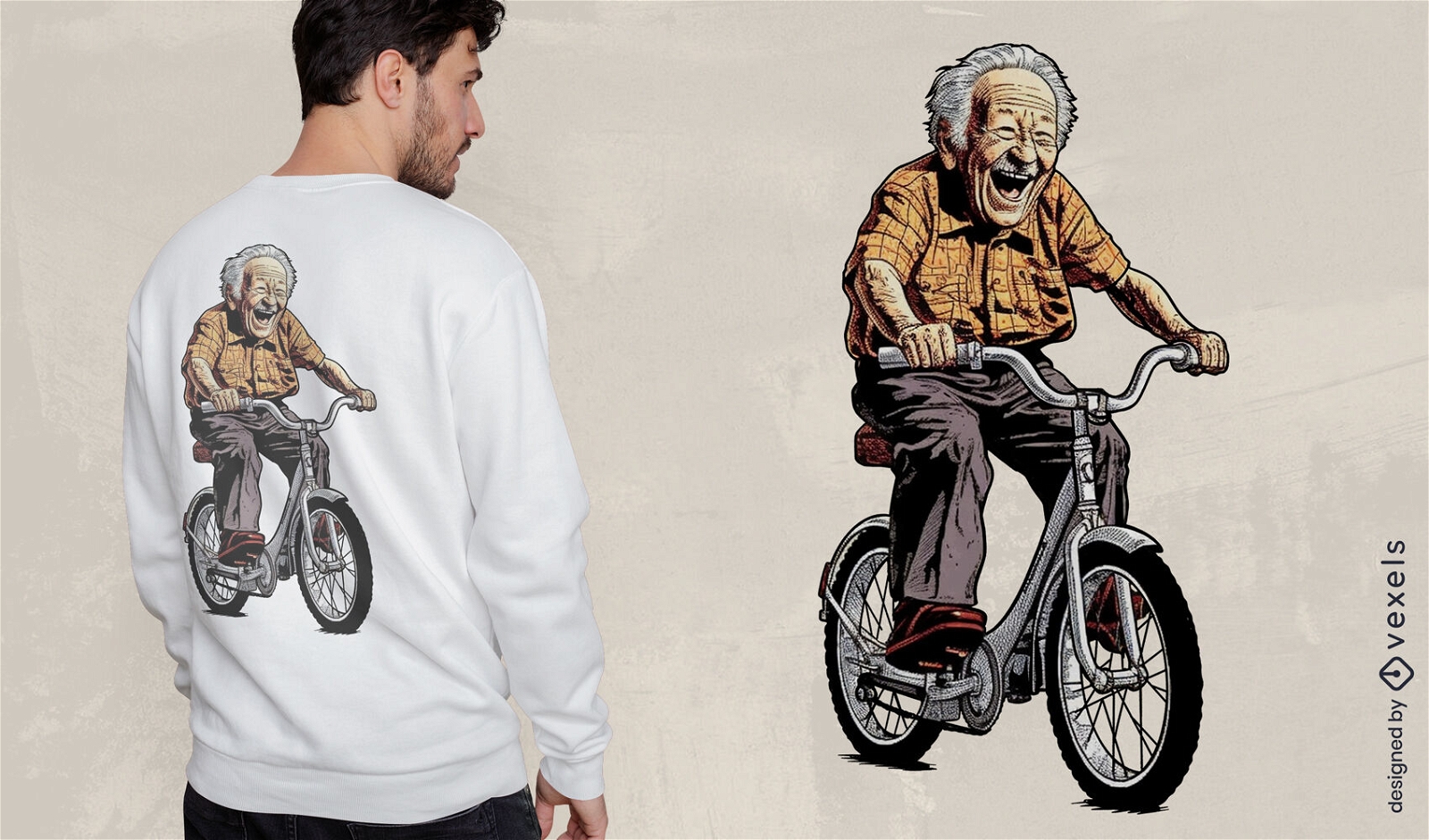 Design de camiseta para passeio de bicicleta do vovô