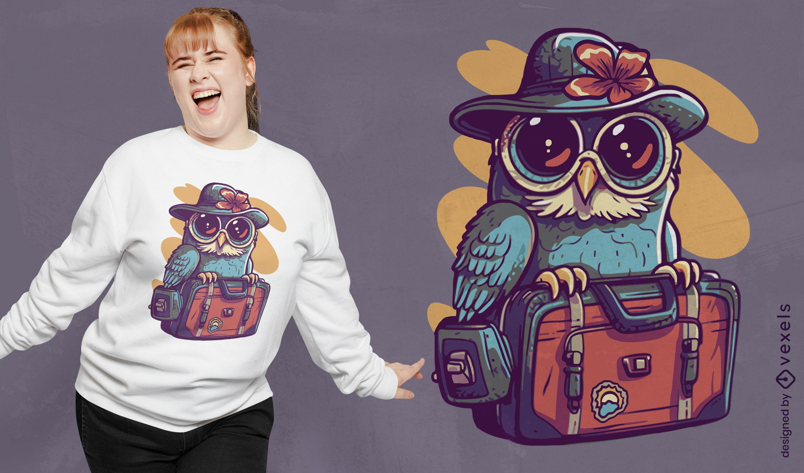 Owl on vacations t-shirt design