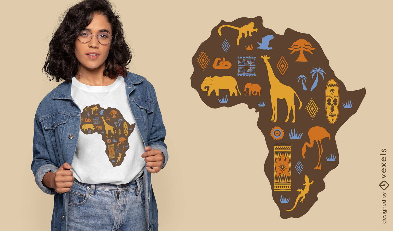 Design de camiseta com mapa da África