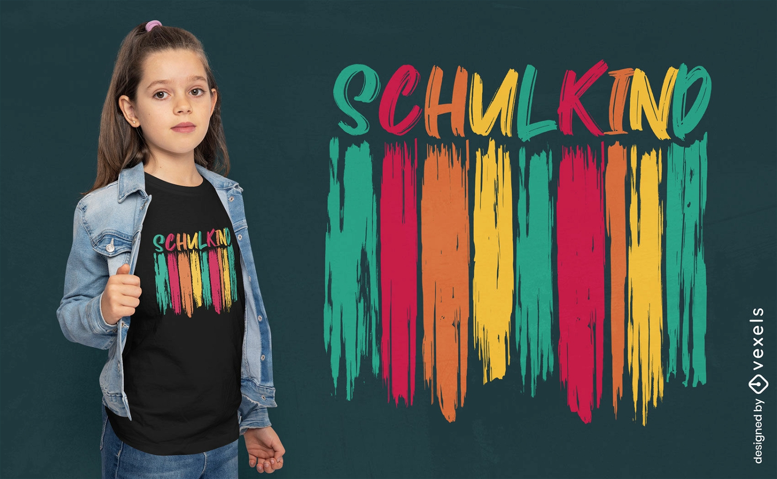 T-Shirt-Design mit Schulkind-Farbzitat