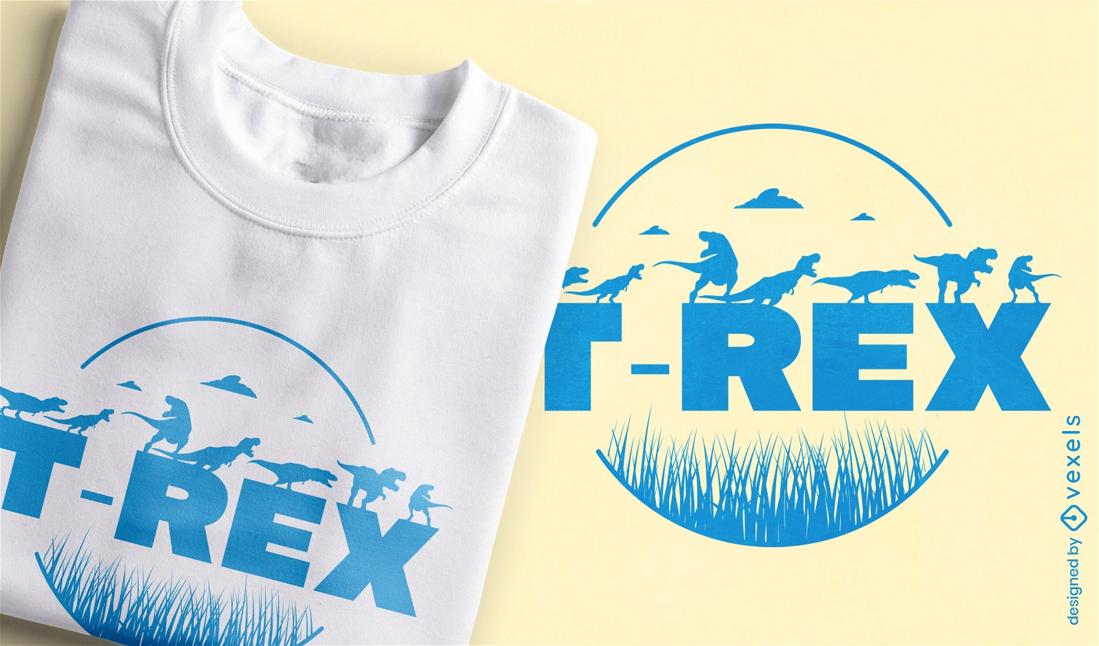 Diseño de camiseta de silueta t-rex