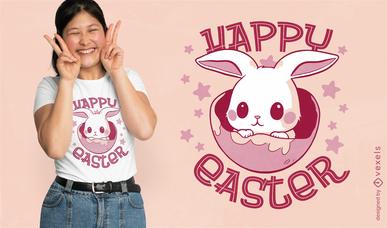 Baby-Kaninchen-Tier-süßes T-Shirt PSD