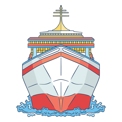 Design de ilustração de navio colorido Desenho PNG
