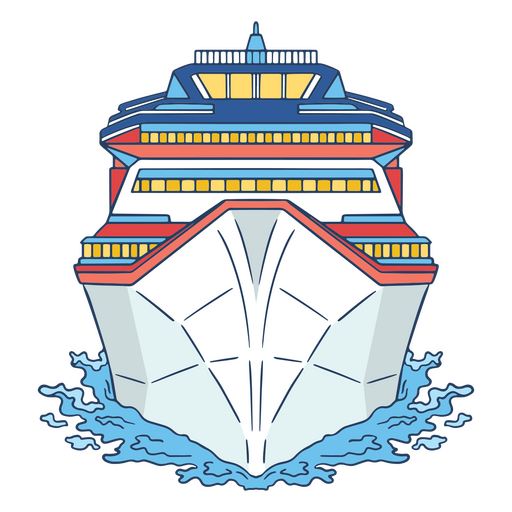 Cartoon image of a cruise ship PNG Design