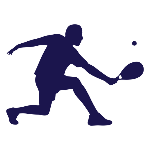 Silhouette eines Tennisspielers, der einen Ball schlägt PNG-Design