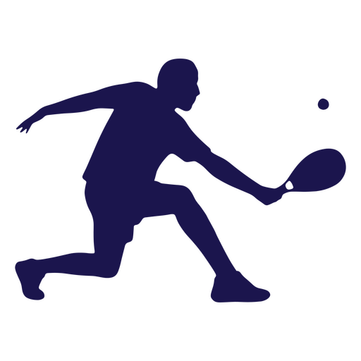 Silhouette of a tennis player hitting a ball PNG Design