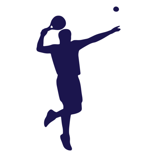 Silhouette eines Mannes, der einen Tennisball schlägt PNG-Design