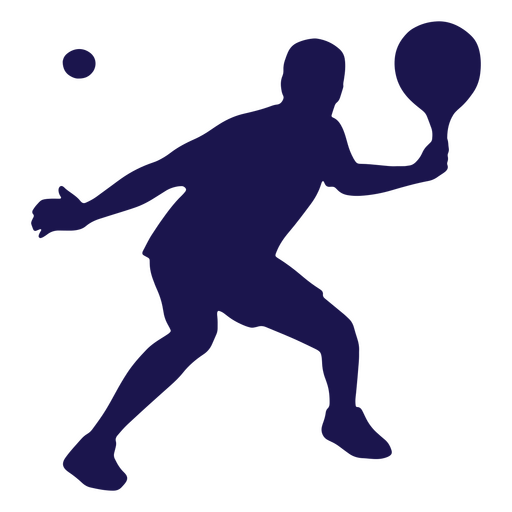 Silhouette of a man with a tennis racket PNG Design