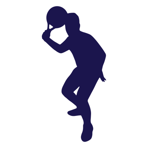 Silhouette of a tennis player holding a racket PNG Design