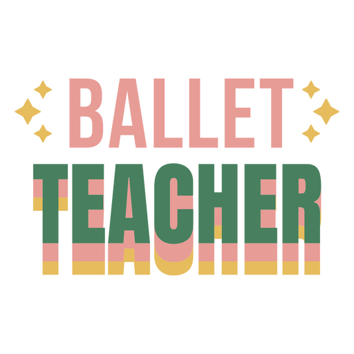 Fondo negro con las palabras profesora de ballet. Diseño PNG