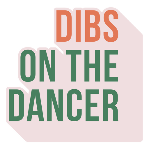 El logo de dibs sobre la bailarina. Diseño PNG