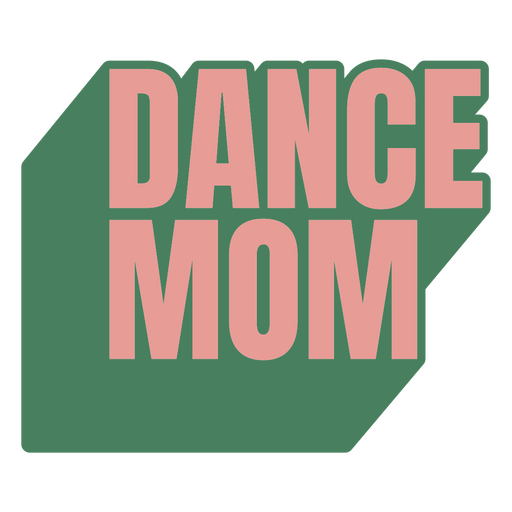 Logotipo de mamá bailarina rosa y verde. Diseño PNG