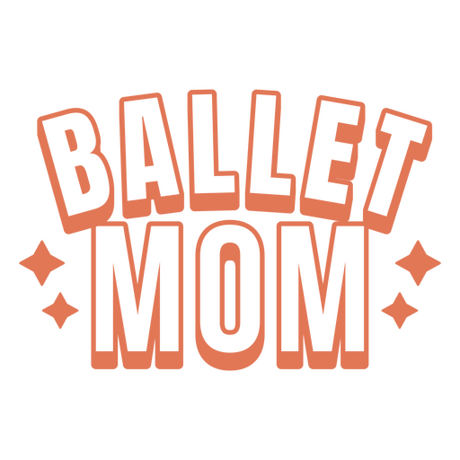 Ballet mom quote in orange PNG Design