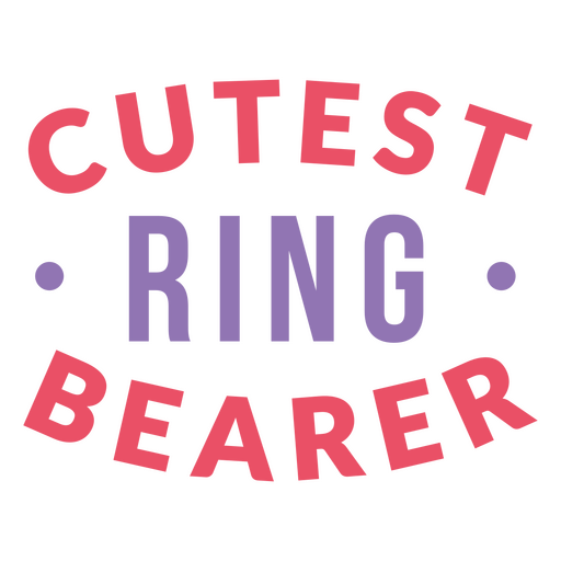 Cutest ring bearer quote PNG Design