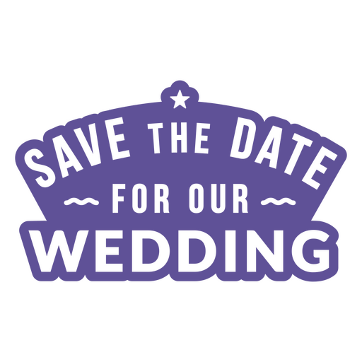 Save the date for our wedding purple quote PNG Design