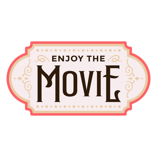 Placa vintage para noite de cinema com tipografia elegante Desenho PNG
