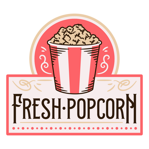 Fresh popcorn sign PNG Design