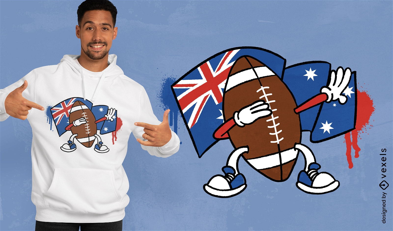 Design de camiseta de rugby australiano