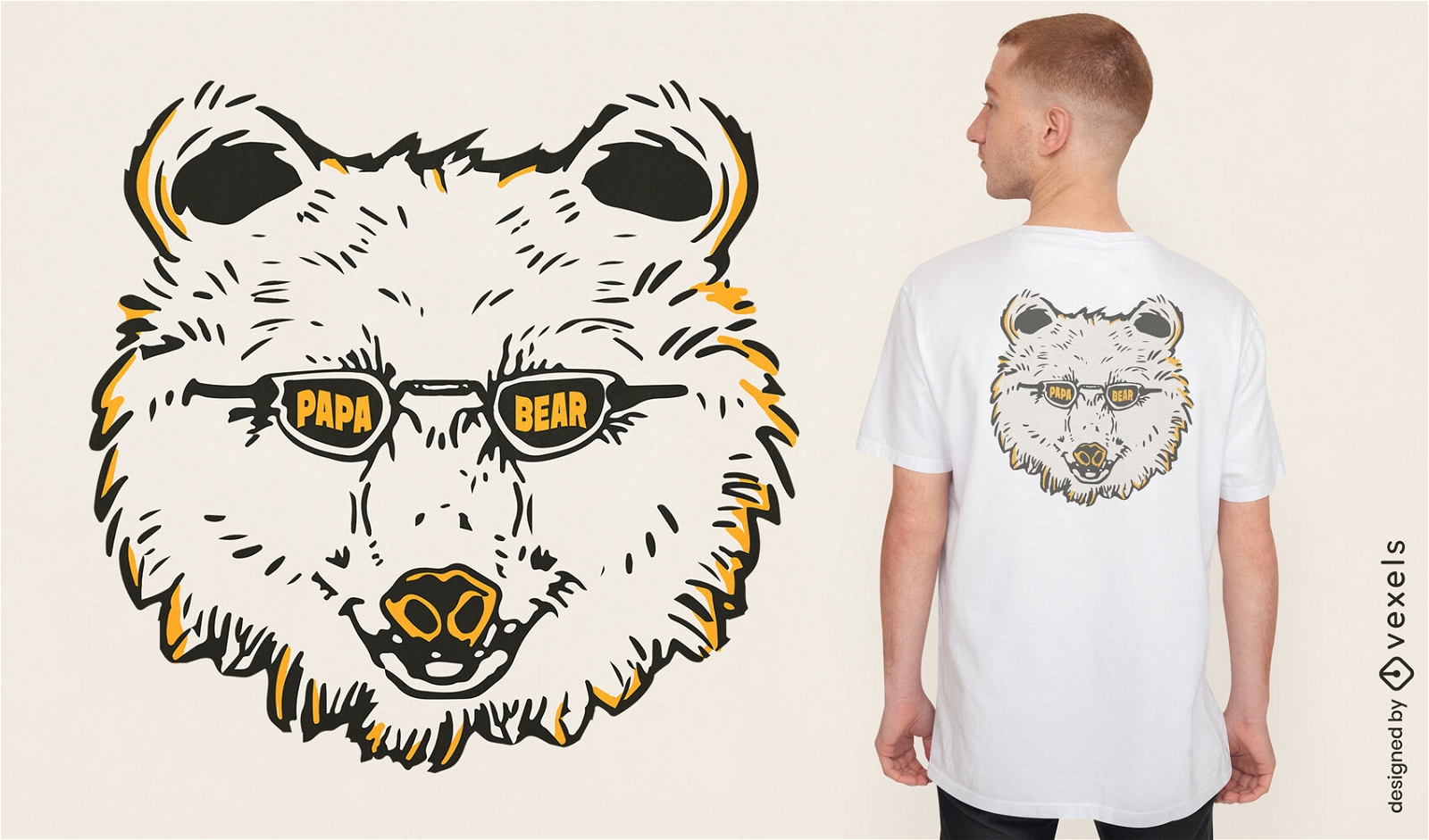 Papai urso legal com design de camiseta com ?culos de sol