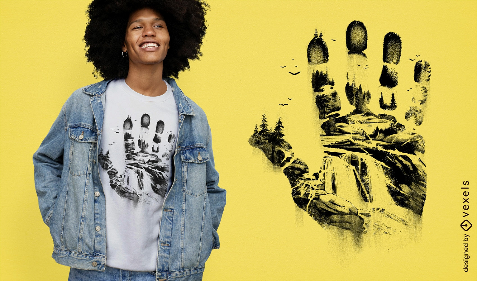 Handprint forest t-shirt design