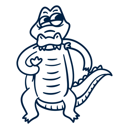 Cartoon crocodile holding a flower PNG Design