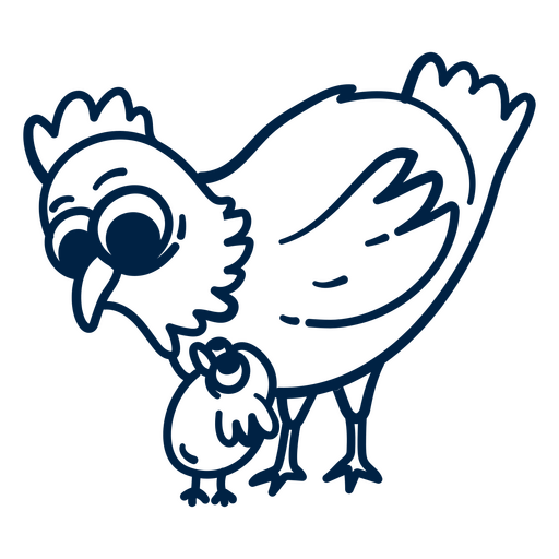 Chicken and a chick PNG Design