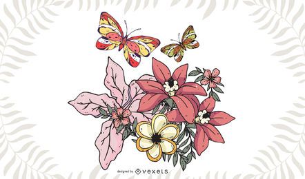 Borboleta em flores Borboleta em flores