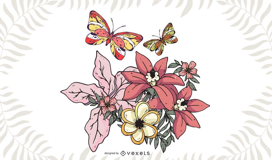 Free Free 153 Butterfly And Flower Svg Free SVG PNG EPS DXF File