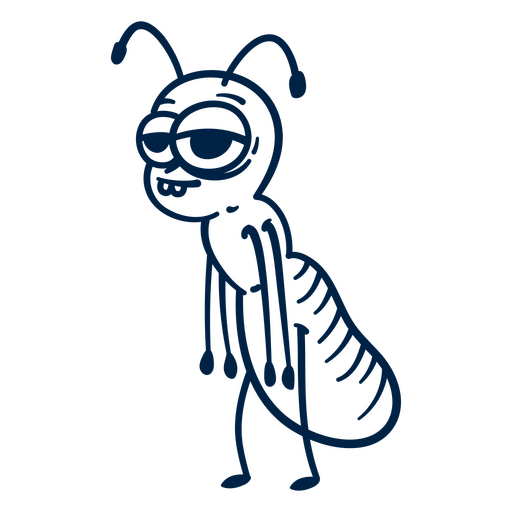 Blue drawing of an ant PNG Design