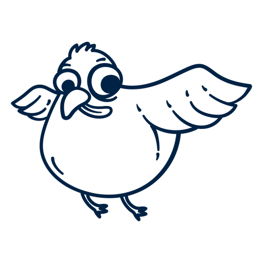 Blue bird with wings flying PNG Design