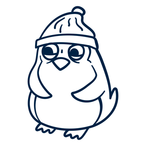 Pingüino azul con sombrero Diseño PNG