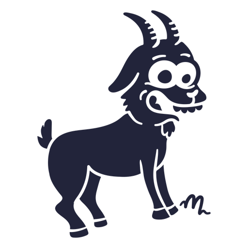 Cartoon goat is standing PNG Design