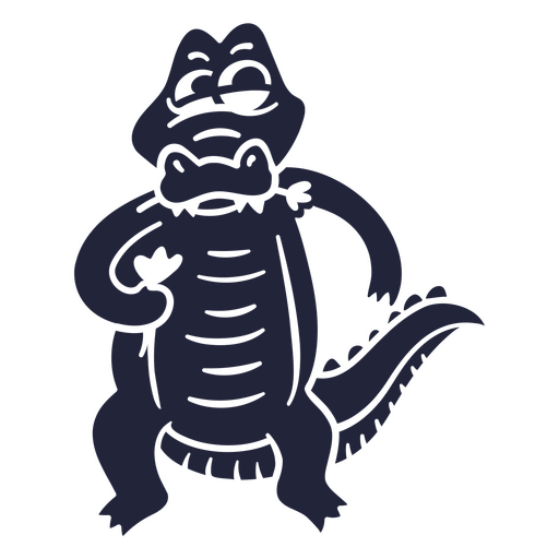 Crocodile is standing PNG Design