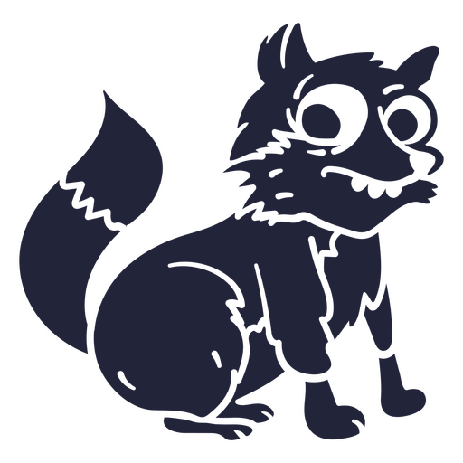 Black fox sitting PNG Design