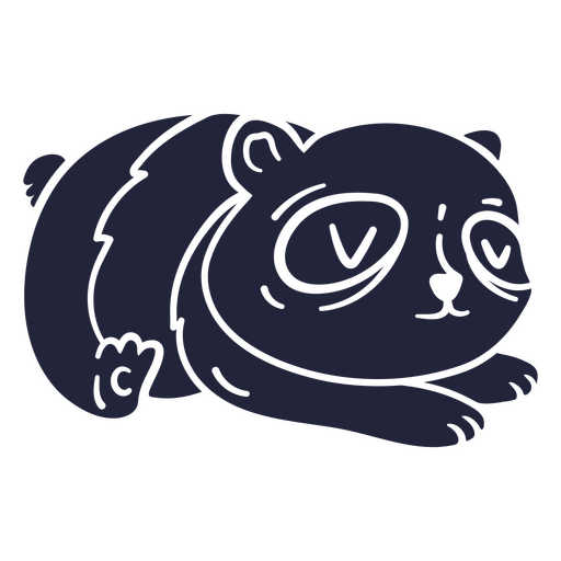 Black panda bear sleeping  PNG Design