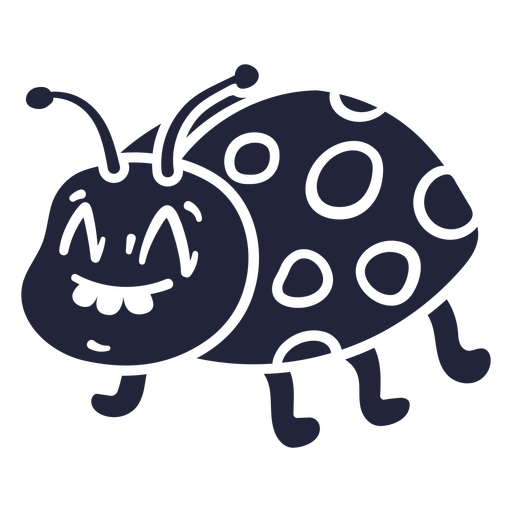 Black ladybug PNG Design